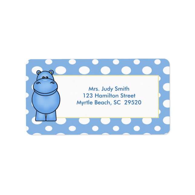 Blue Hippo Address Label (Front)
