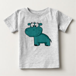 Blue Hippo Baby T-Shirt