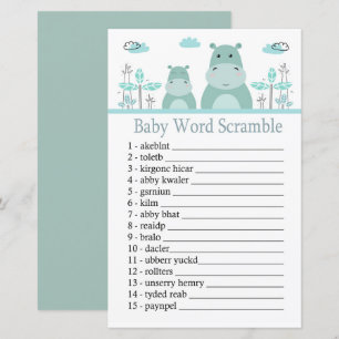 Blue Hippo Baby word scramble game