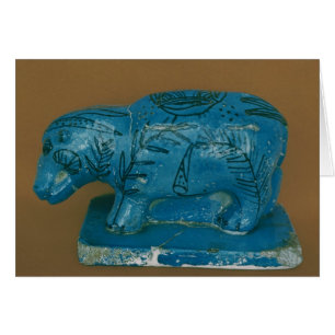 Blue hippopotamus with black decoration