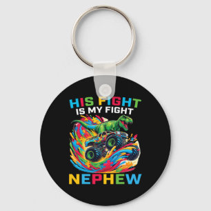 Blue His Fight Is My Fight Autism Nephew T Rex Mon Key Ring