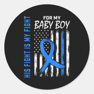 Blue His Fight Is My Fight Diabetes Awareness Shir Classic Round Sticker