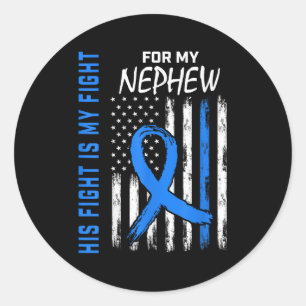 Blue His Fight Is My Fight Diabetes Awareness Shir Classic Round Sticker