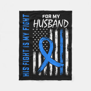 Blue His Fight Is My Fight Diabetes Awareness Shir Fleece Blanket