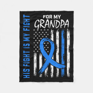 Blue His Fight Is My Fight Diabetes Awareness Shir Fleece Blanket