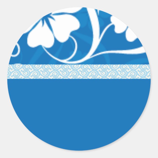blue hisbiscus classic round sticker (Front)