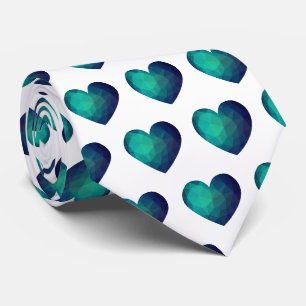 Blue hitech heart love tie