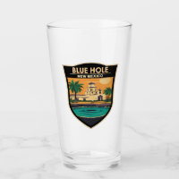 Blue Hole New Mexico Travel Art Badge