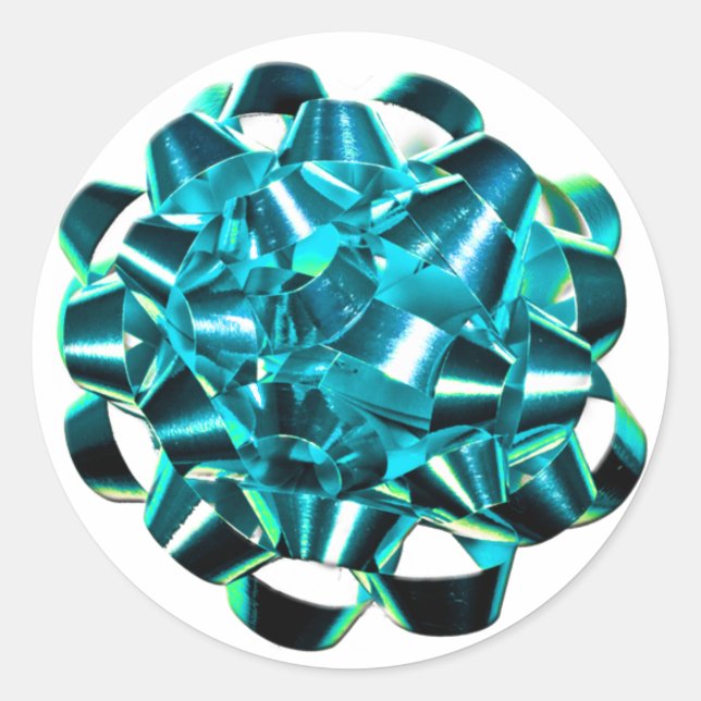 Blue Holiday Bow Christmas Season Envelope Sticker (Front)