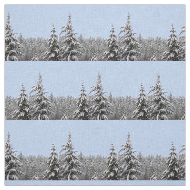 Blue Holiday Fabric Blue Christmas Tree Fabrics (Swatch)