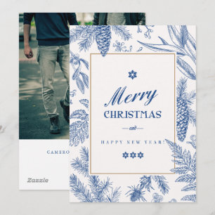 Blue Holiday Floral   LGBT Photo Holiday