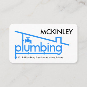 Blue Home Plumbing Pipe System Plumber Repair Business Card