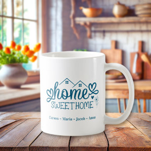 Blue Home Sweet Home Personalised Coffee Mug