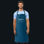 Blue Homemade with Love Personalised Kitchen Apron<br><div class="desc">Let's get baking, cooking and creating. Customise the name on this blue personalised apron. Seen here in with white typography in a stylish layout design. Encourage the chef in your life, a small business bakery owner, an aspiring culinary genius with a special gift. Perfect for baking those yummy goodies, treats,...</div>