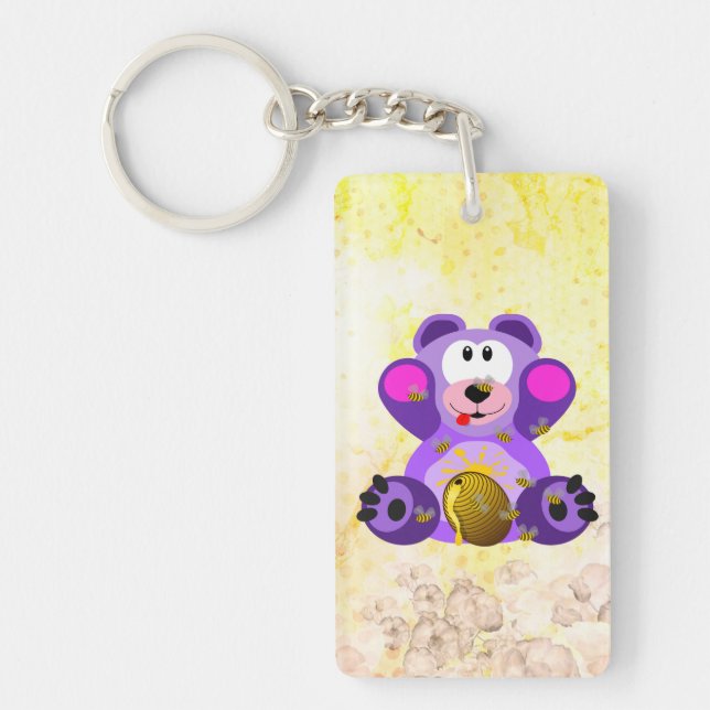Blue honey bear key ring (Front)