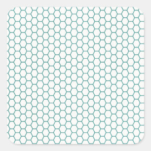 Blue Honey Comb Pattern Square Sticker