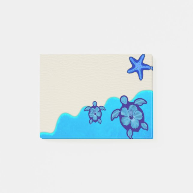Blue Honu Turtles Post-it Notes (Front)