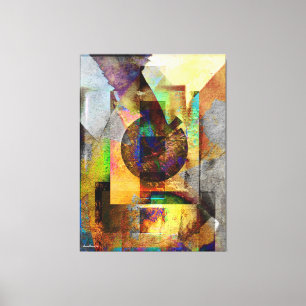 Blue Hope Geometric Industrial Grunge Art 7 Canvas Print