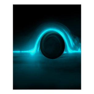 Blue Horizon Blackhole Glossy Poster
