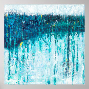 Blue Horizon - Blue Abstract Art Poster