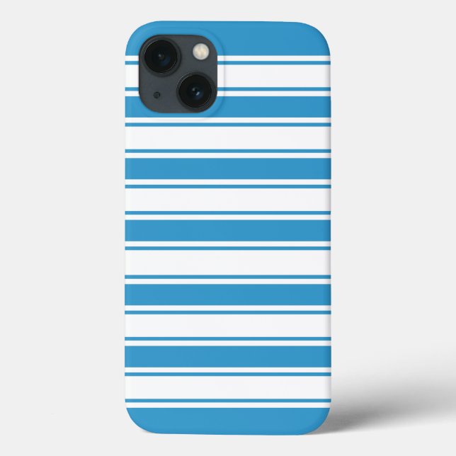 Blue Horizontal Stripe Case-Mate iPhone Case (Back)