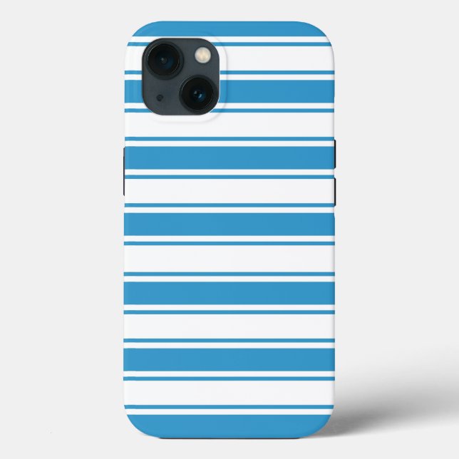 Blue Horizontal Stripe Case-Mate iPhone Case (Back)