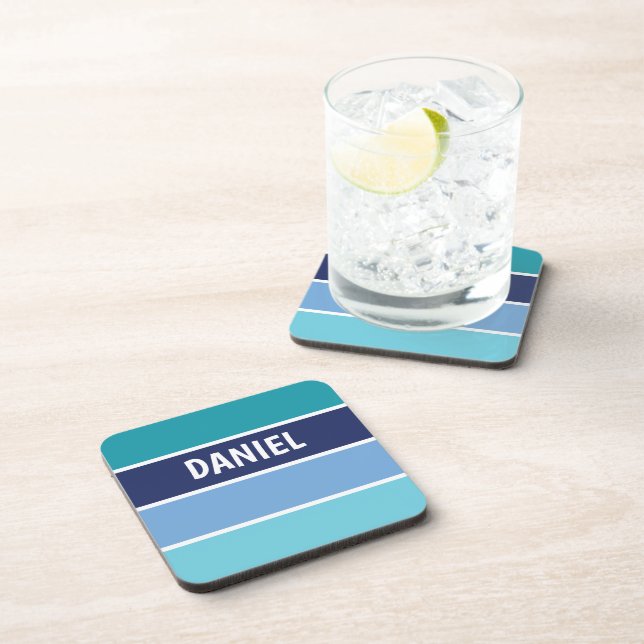 Blue Horizontal Striped Coaster (Right Side)