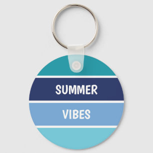 Blue Horizontal Striped Key Ring
