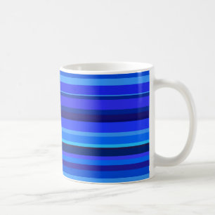 Blue horizontal stripes coffee mug