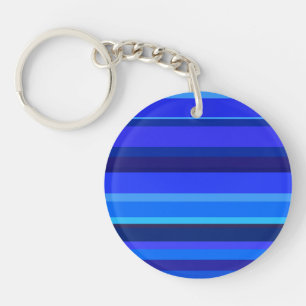 Blue horizontal stripes key ring