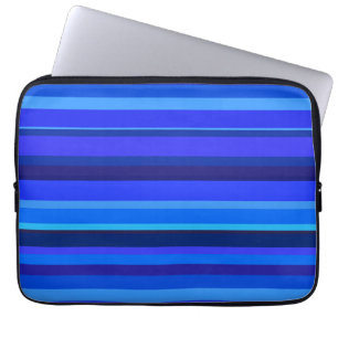 Blue horizontal stripes laptop sleeve