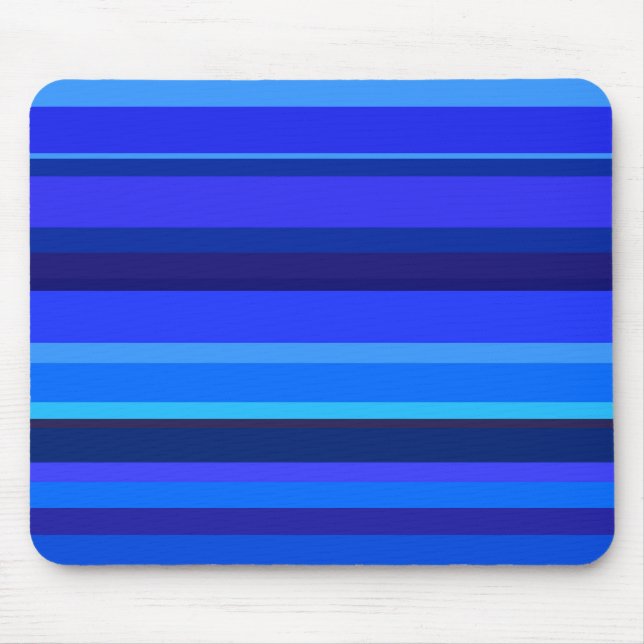 Blue horizontal stripes mouse mat (Front)