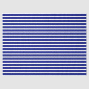 Blue Horizontal Stripes Tissue Paper