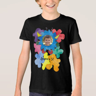 Blue Horned Monster Kids Birthday Bash T-Shirt Tri-Blend Shirt