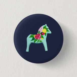 Blue Horse 3 Cm Round Badge