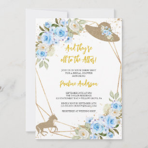Blue horse and hat Bridal Shower Invitation