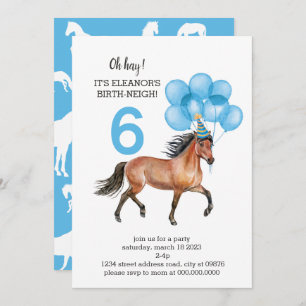 Blue Horse Birthday //Oh Hay It's Your Birth-neigh Invitation
