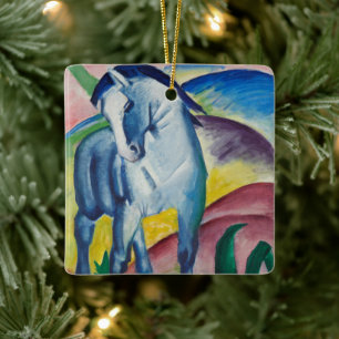 Blue Horse by Franz Marc, Vintage Fine Art Ceramic Ornament