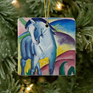 Blue Horse by Franz Marc, Vintage Fine Art Ceramic Ornament