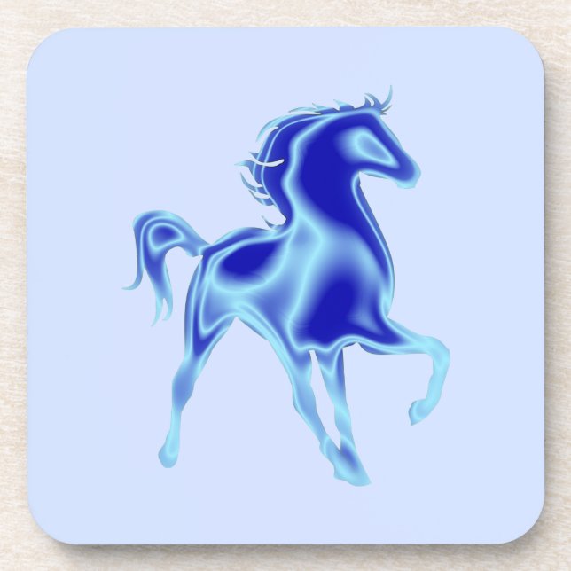 Blue Horse Coaster - Painting (Front)