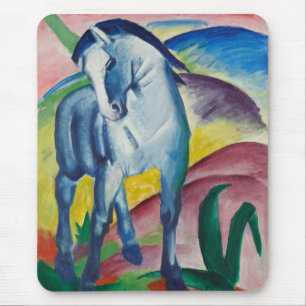 Blue Horse (Cute Animal) (by Marc Franz) Mouse Mat