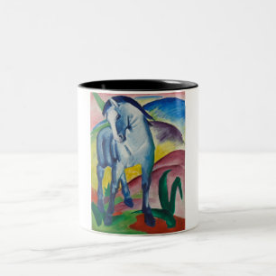 Blue Horse (Cute Animal) (by Marc Franz) Two-Tone Coffee Mug