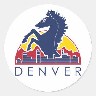 Blue Horse Denver Logo Classic Round Sticker