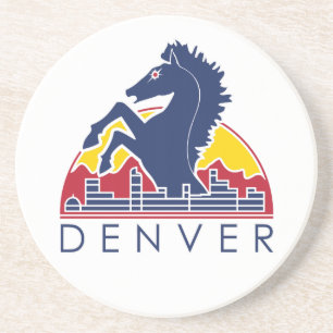 Blue Horse Denver Logo Coaster