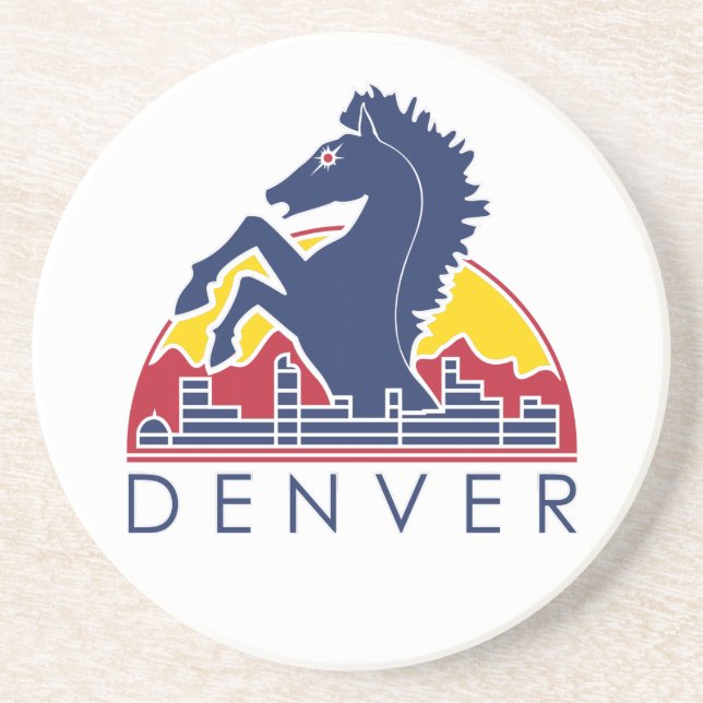 Blue Horse Denver Logo Coaster (Front)