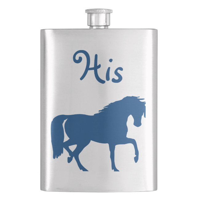 Blue Horse "His" Flask (Front)