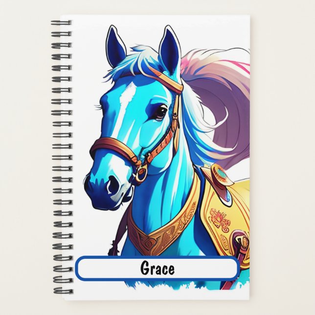 Blue Horse Planner With Customisable Nametag (Front)