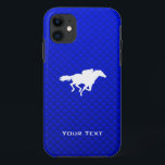 Blue Horse Racing iPhone 11 Case<br><div class="desc">You will love this cool blue horse racing equestrian race horses jockey design. Great for gifts! Available on tee shirts, smart phone cases, mousepads, keychains, posters, cards, electronic covers, computer laptop / notebook sleeves, caps, mugs, and more! Visit our site for a custom gift case for Samsung Galaxy S3, iphone...</div>