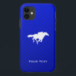 Blue Horse Racing iPhone 11 Case<br><div class="desc">You will love this cool blue horse racing equestrian race horses jockey design. Great for gifts! Available on tee shirts, smart phone cases, mousepads, keychains, posters, cards, electronic covers, computer laptop / notebook sleeves, caps, mugs, and more! Visit our site for a custom gift case for Samsung Galaxy S3, iphone...</div>