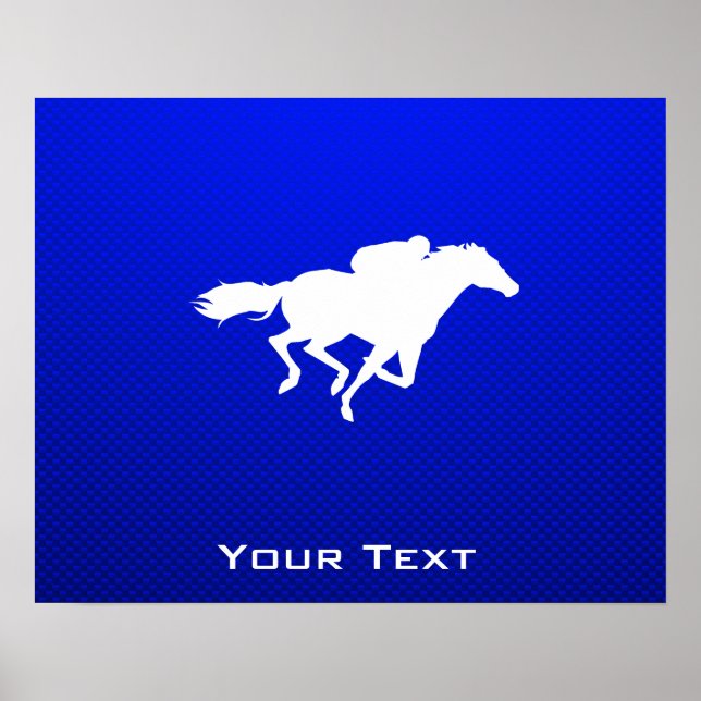Blue Horse Racing Poster (Front)
